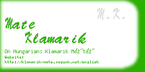 mate klamarik business card